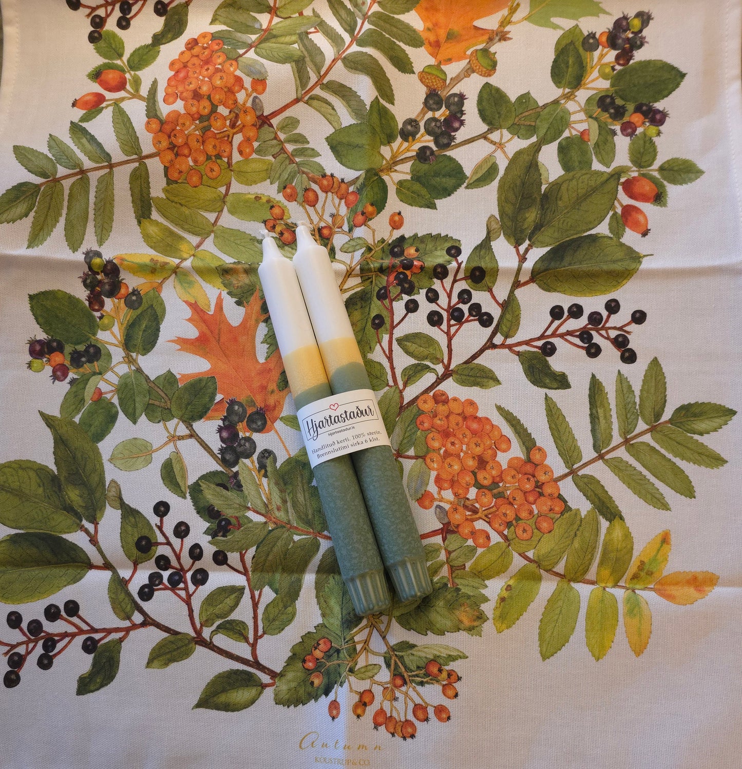 Gjöf | Kerti & Viskustykki Haust