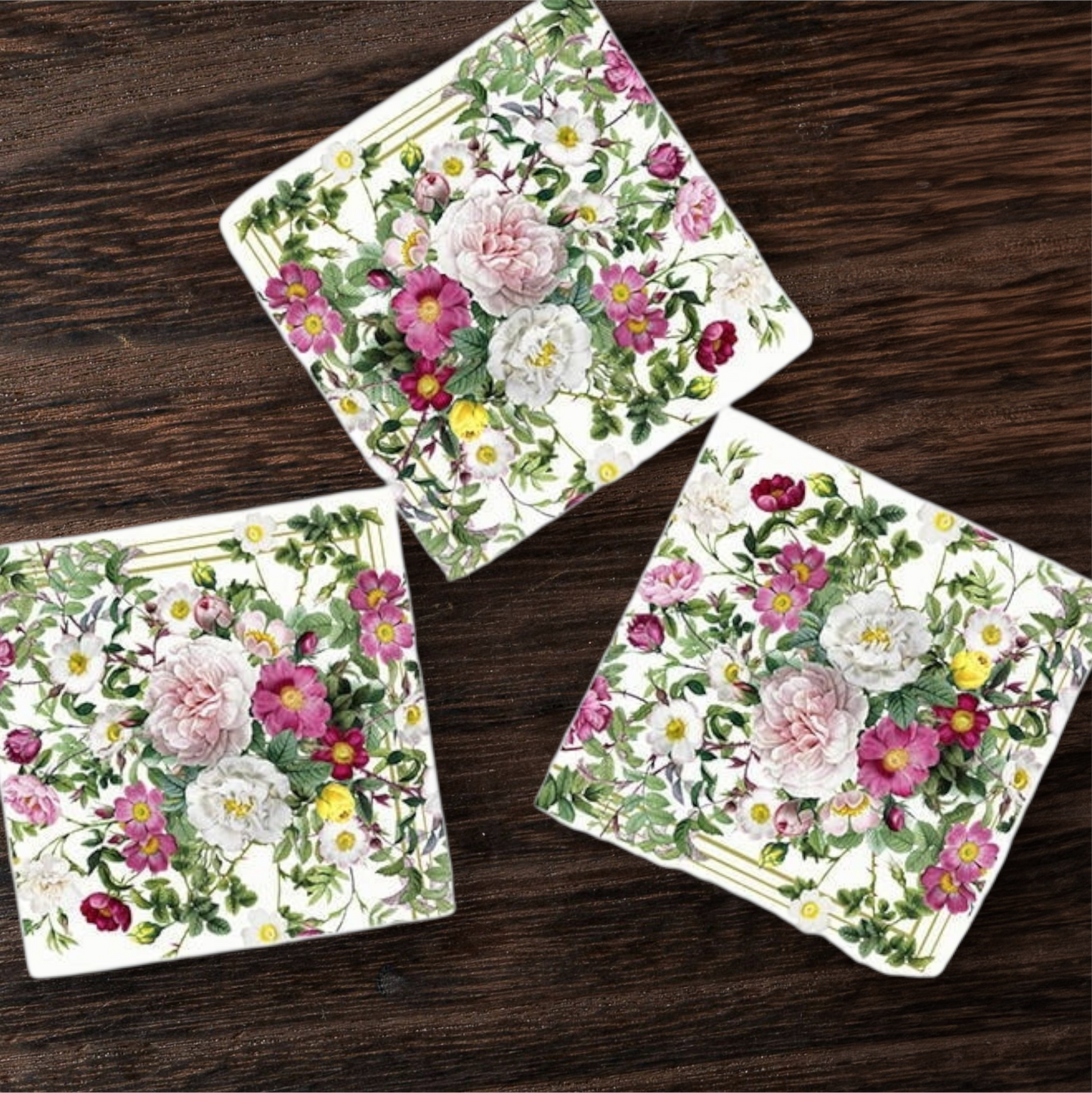 Gjöf | Kerti & Servíettur Rósir