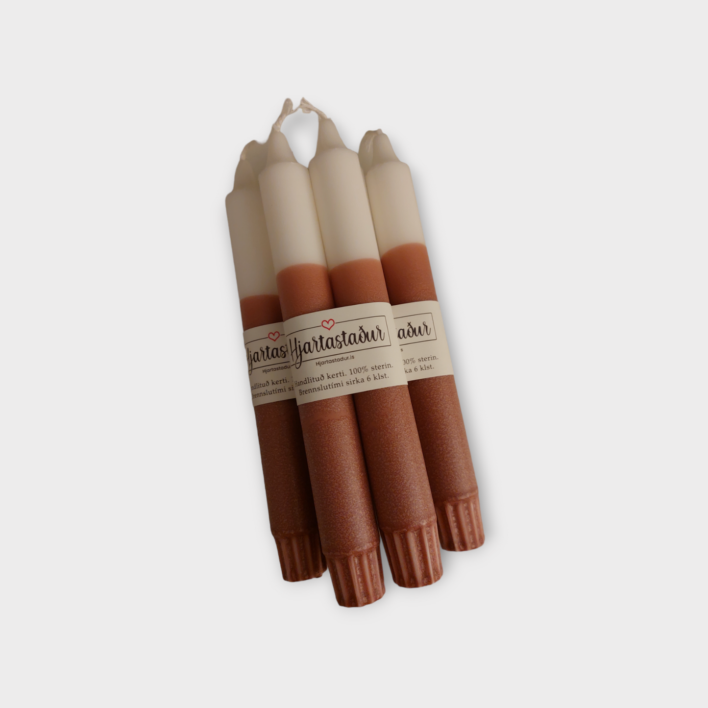 Kerti Ljósbrún Frost | 2 stk Handlituð kerti