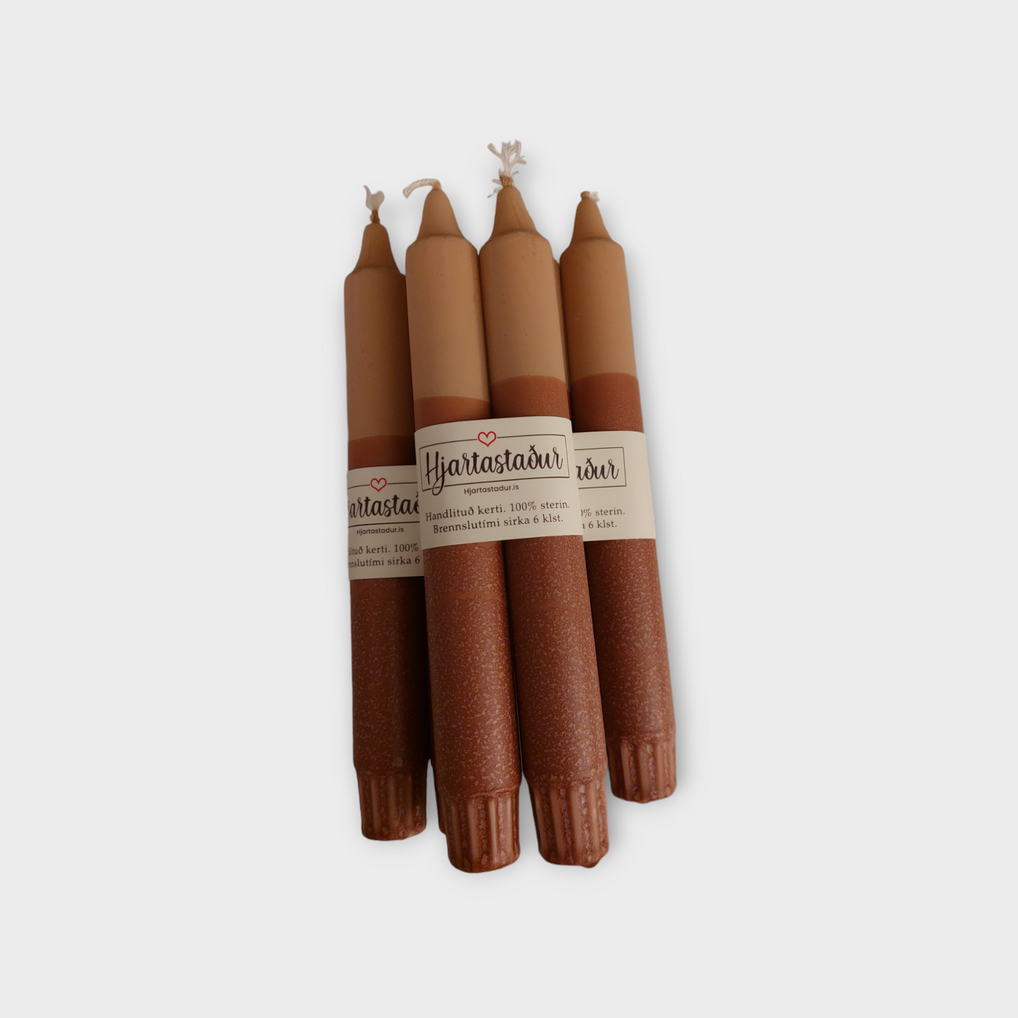 Kerti Brún & Frost | 2 stk Handlituð kerti