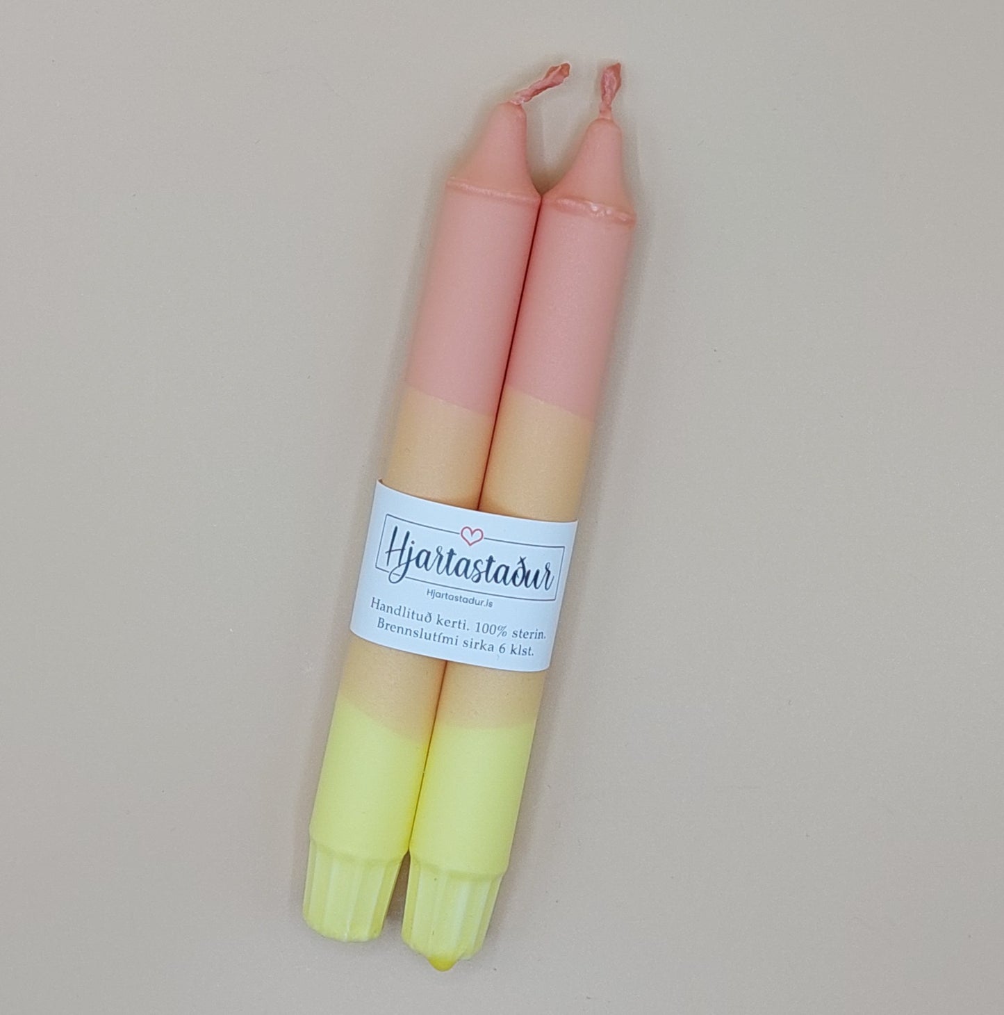 Kerti Gul & ferskju | Handlituð 2stk