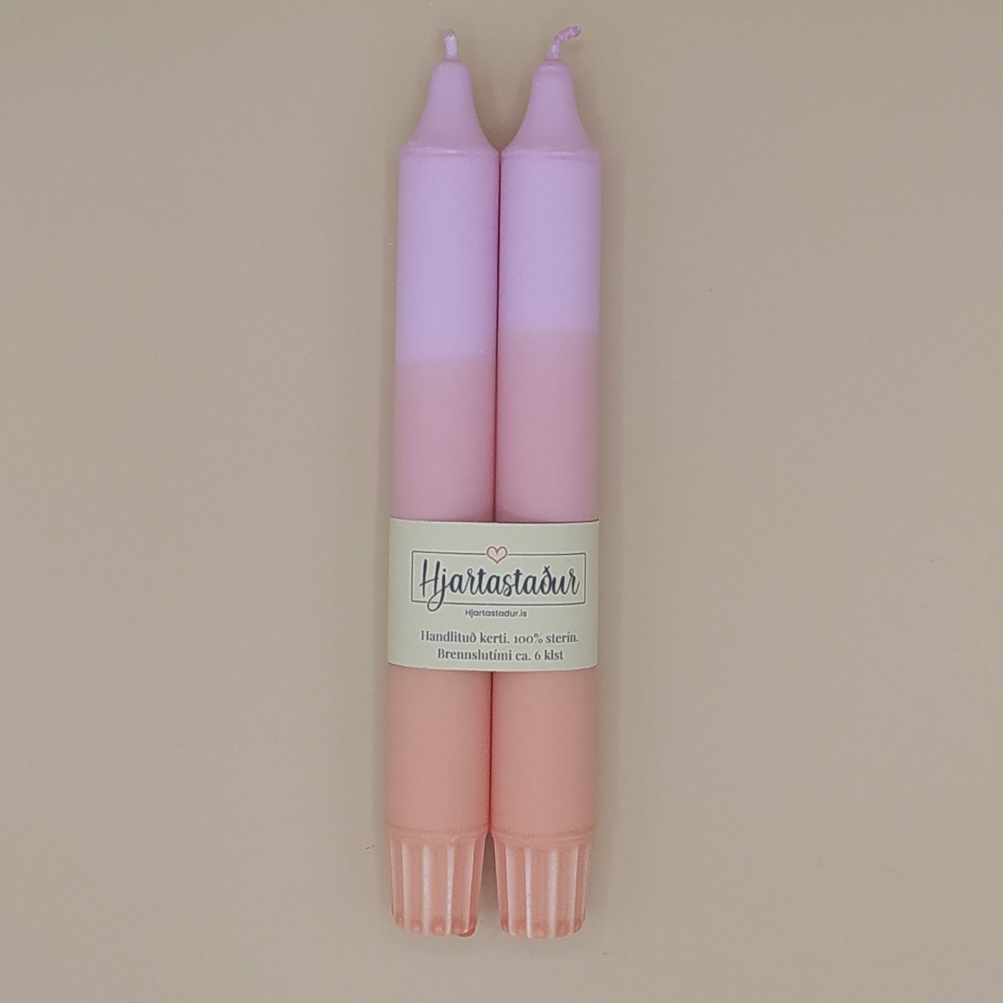 Kerti Bleik & Appelsínugul | 2 stk Handlituð