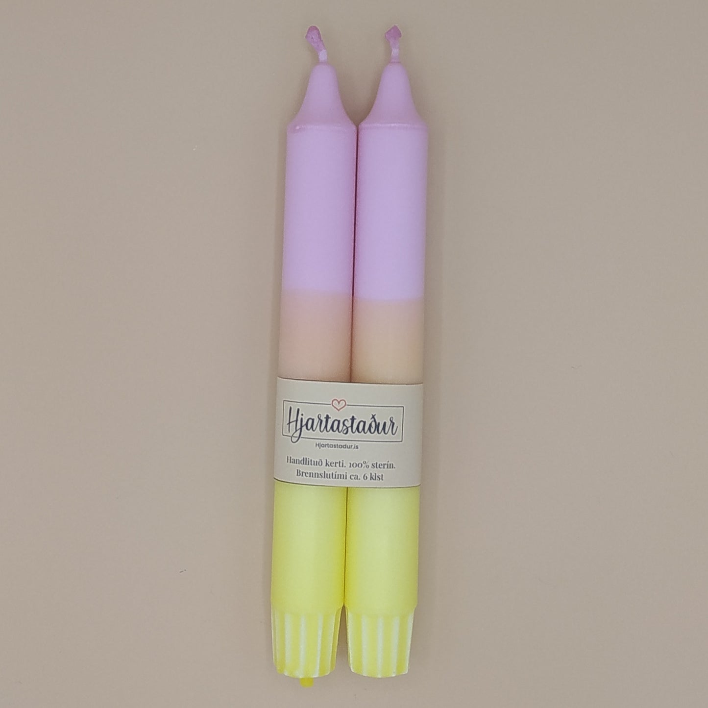 Kerti Gul & Bleik | 2 stk Handlituð