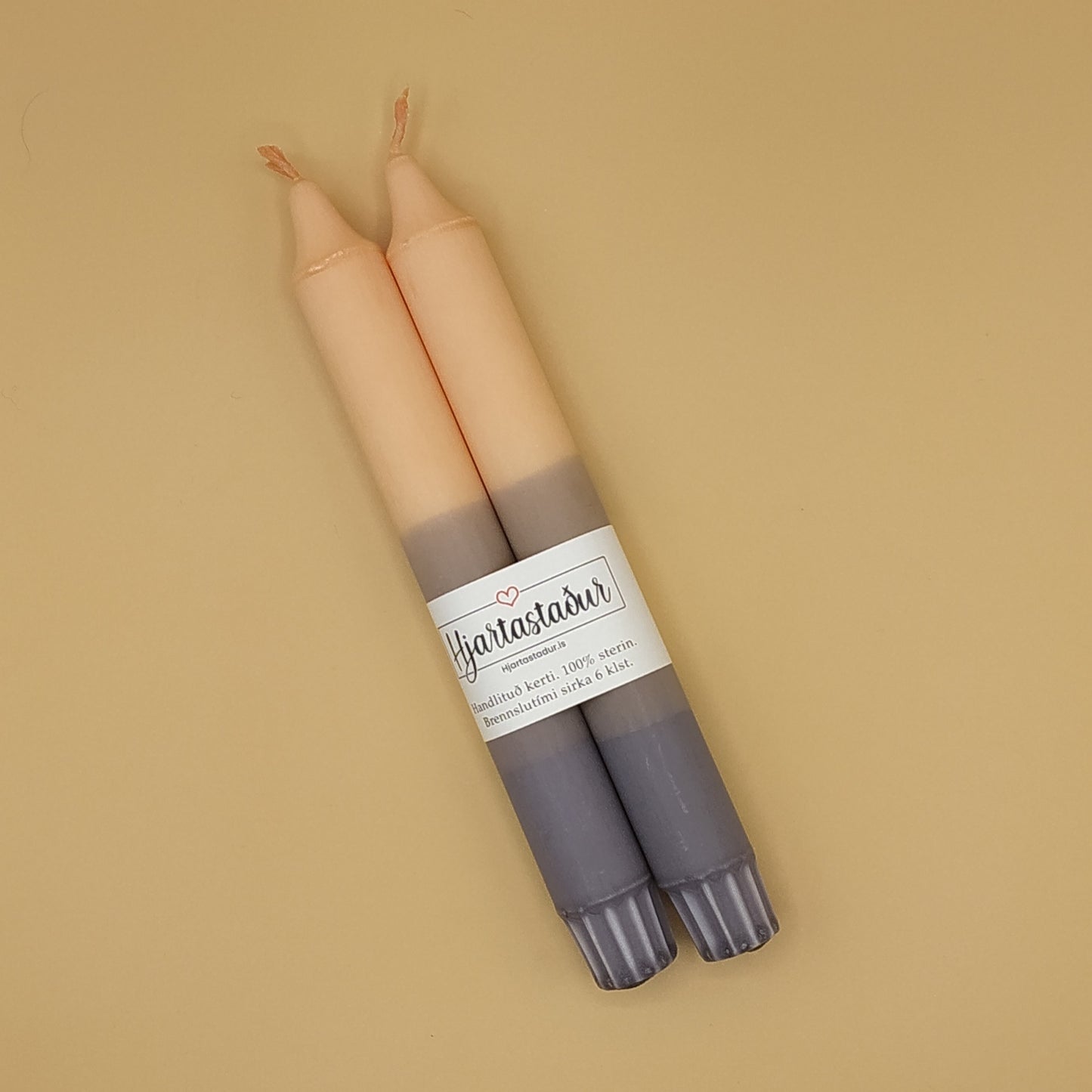 Kerti Grá & ferskju | 2 stk Handlituð