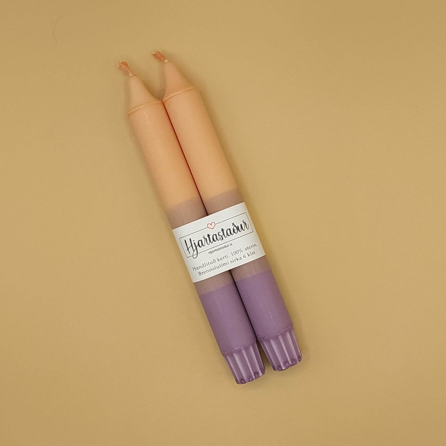 Kerti Fjólu & ferskju | 2 stk Handlituð