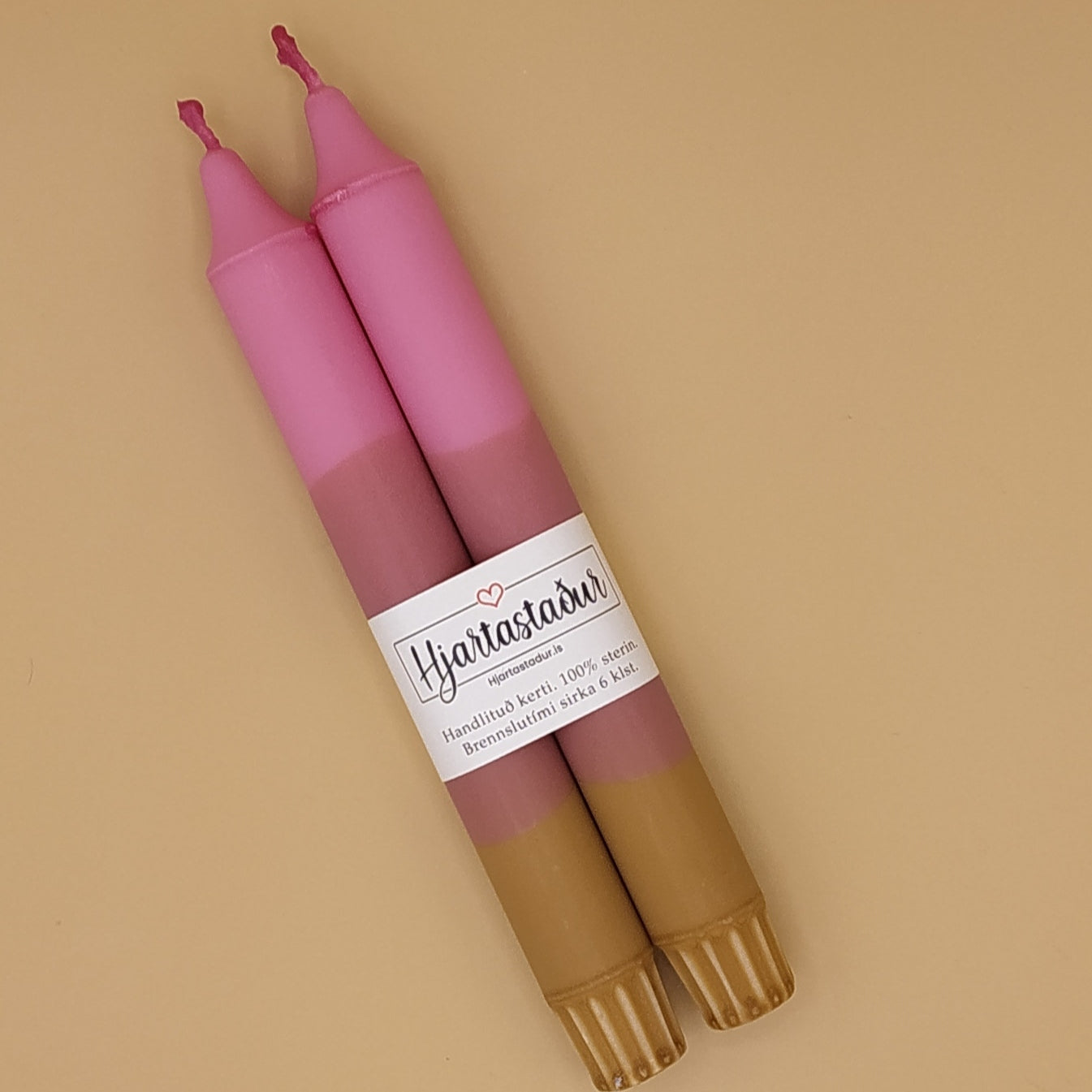 Kerti Haustbleik | 2 stk Handlituð kerti