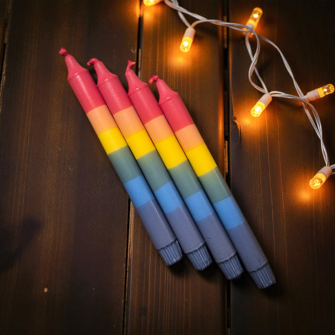 Regnboga aðventukerti – 4 stk